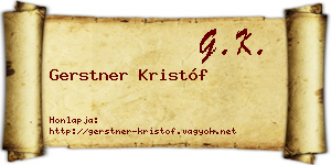Gerstner Kristóf névjegykártya